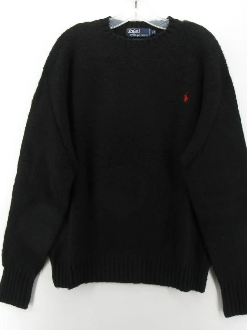 VINTAGE Polo Ralph Lauren Sweater 44 Wool Pullover Red Pony Classic L